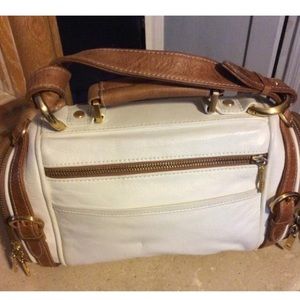 Junior Drake Bags - Junior Drake White Leather Satchel Junior Drake Bags - Junior Drake White Leather Satchel